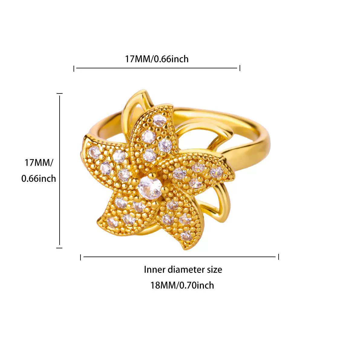 Ring, Amazon, diamond encrusted, 18 carat, flowered