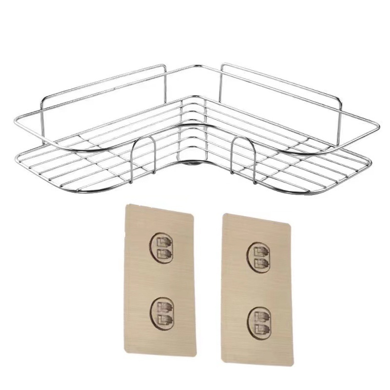 Estante de almacenamiento triangular sin perforaciones cocina baño estante de almacenamiento baño esquina montado en la pared estante de almacenamiento multifuncional