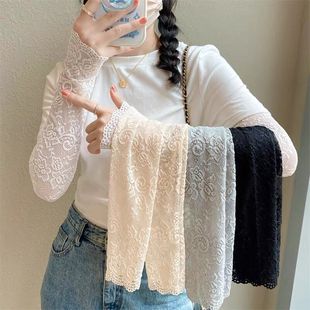 New Women's Summer Sun Protection Gloves, Ice Lace Lace Sleeves, Driving Arm Sleeves, Long Fake Sleeves, Decorative Sleeves