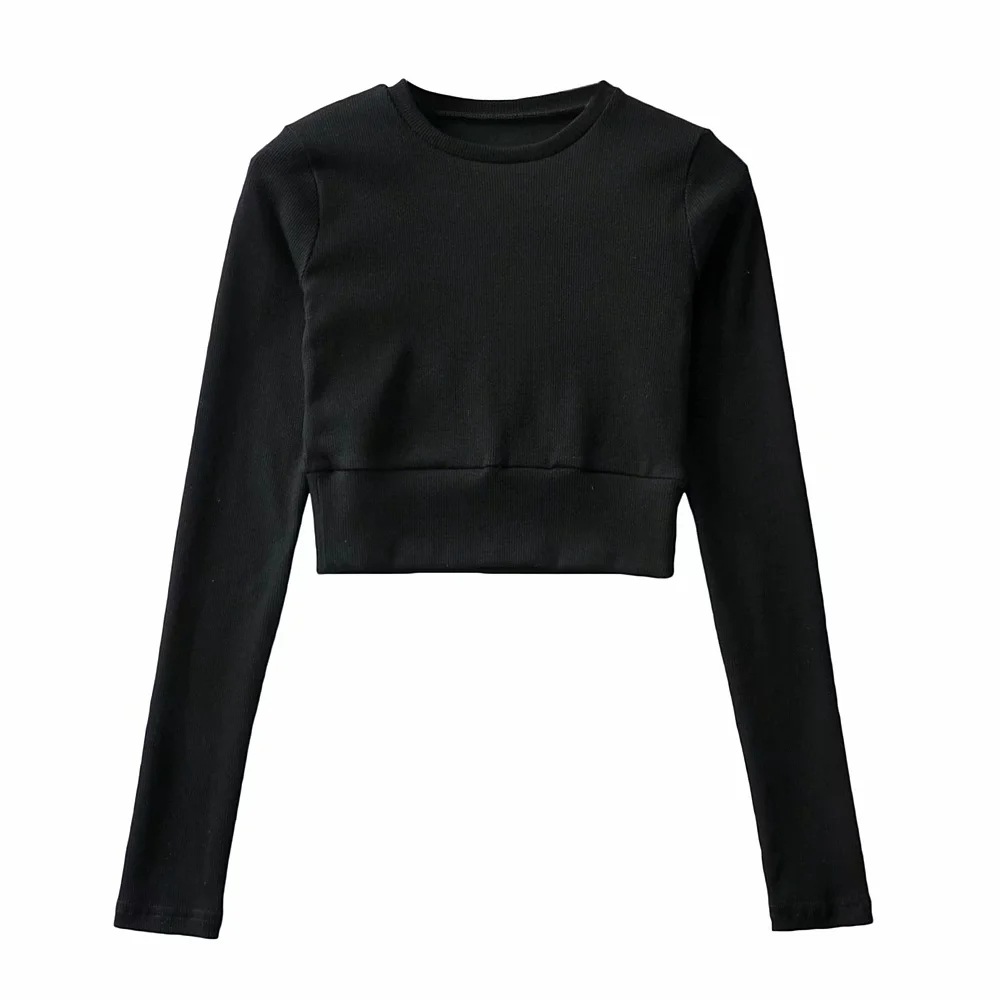 knitted solid color sports T-shirt NSAC26300
