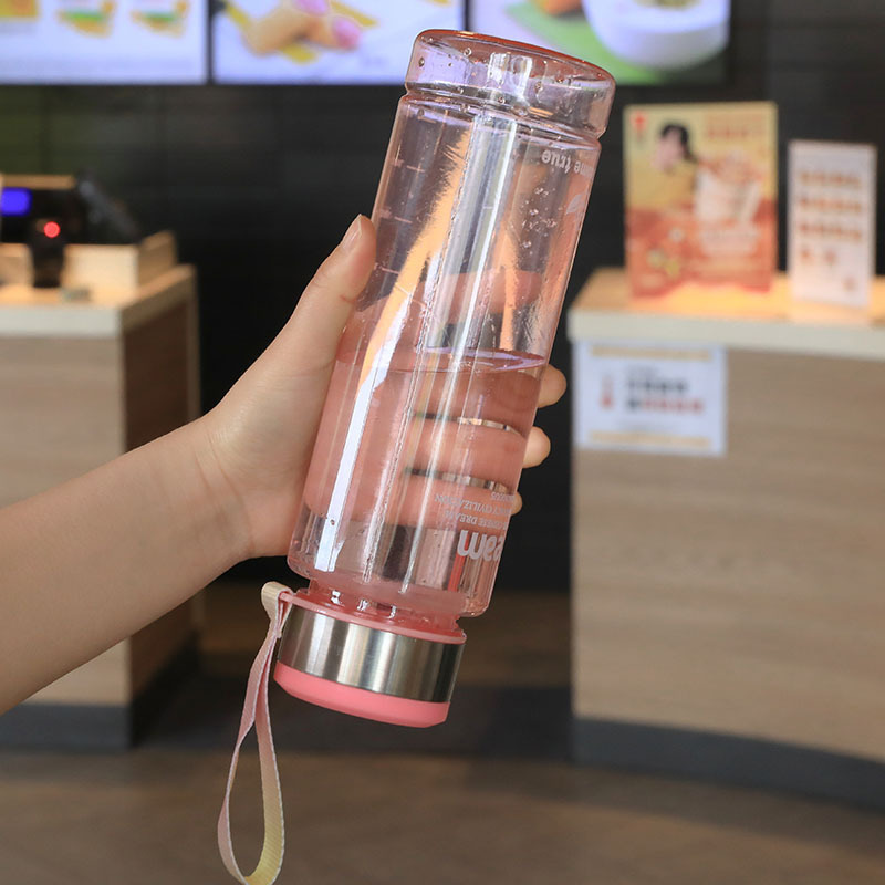 カラフルなスポーツウォーターカップ、プラスチックカップ、シンプルなカップ、持ち運び用ロープ付き夏用ペットケトル、ポータブルギフトウォーターボトル|undefined