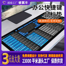 跨境全英文办公快捷键鼠标垫CAD常用PS软件AI多功能超大号桌面垫