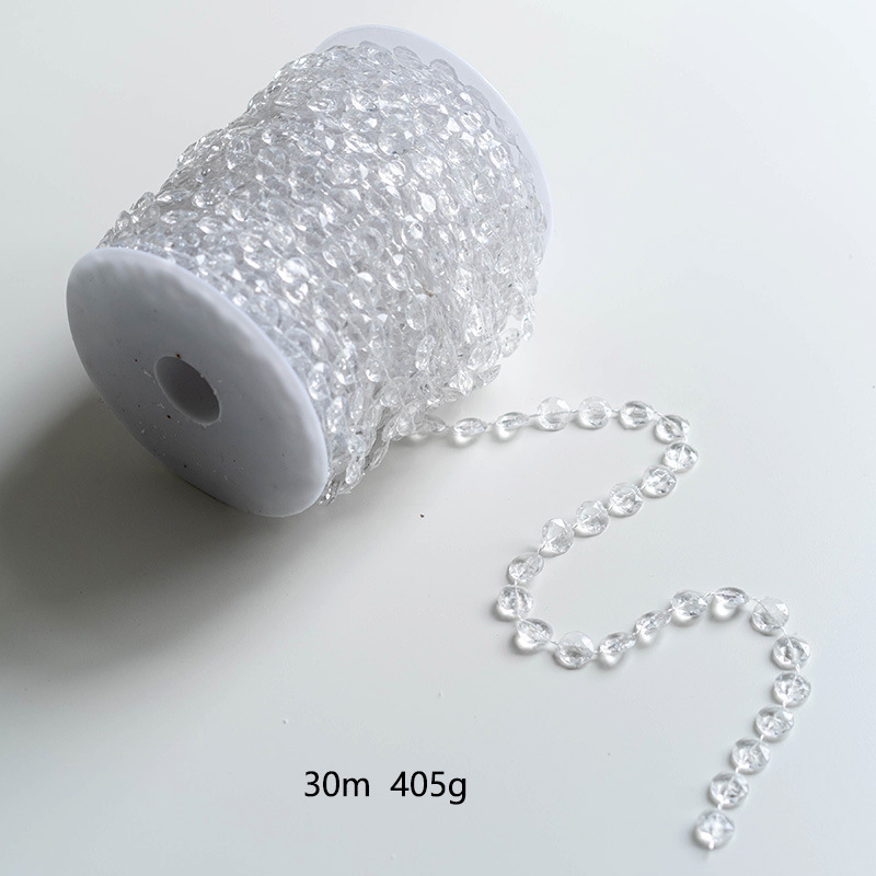 Ins北欧水晶クリスマスツリー装飾ビーズ氷凌水滴雪花ペンダントクリスマス透明雪氷装飾