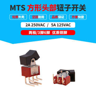 Rls-Mts202/C3 Right-Bent Foot Double-Row Hooded Toggle Switch 6-Pin 2-Speed Rocker Rocker Switch 3-Pin 2-Speed