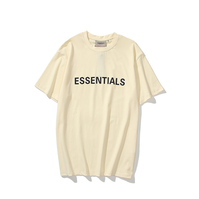 ESSENTIALS复线胸前字母潮流宽松高街短袖T恤男女同款上衣-阿里巴巴