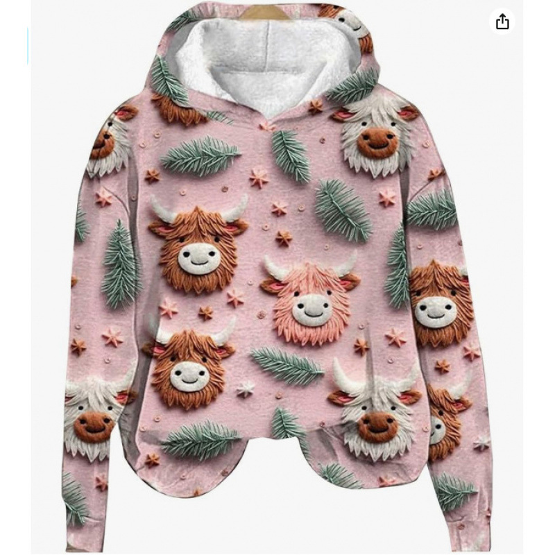 Moletom com capuz masculino com estampa divertida de Natal - Pulôver aconchegante com desenhos festivos, modelagem solta, manga longa, estilo streetwear_voghion.com