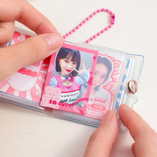 ins少女2寸韩版透明相册明星小卡大头贴收纳册可爱迷你钥匙扣卡册