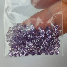 批发好货紫红色圆形锆石裸石 0.8mm-16mm圆钻人造深浅紫皓石宝石
