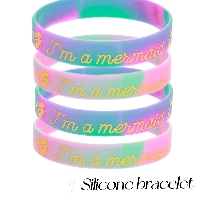 2023 New Sports Style Mermaid Silicone Bracelet Children's Rubber Wrist Band Fashion Mermaid Theme
