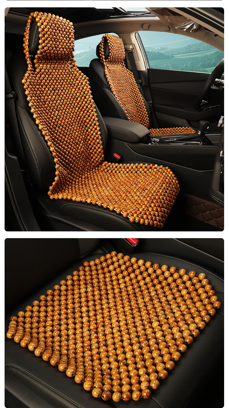 Summer Wooden Bead Cooling Mat Car Seat Cushion Wear-Resistant Breathable Ventilation Massage Cushion Car Mat Office Chair Breathable Chair Cushion