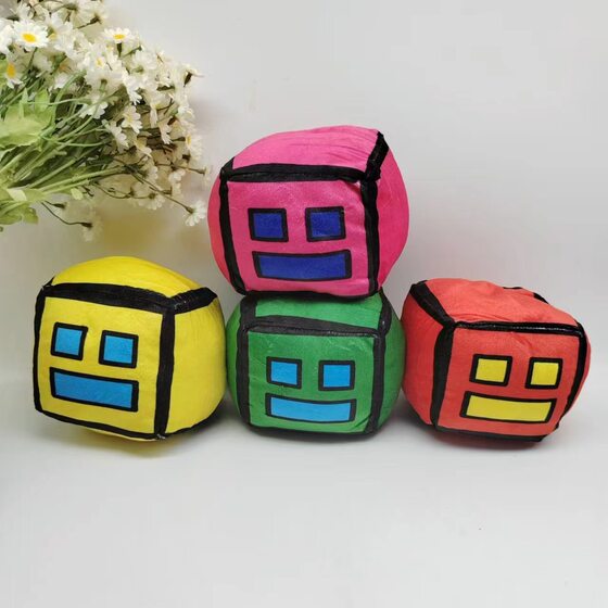 Cross border new geometry dash plug geometric sprint game plush toy doll doll