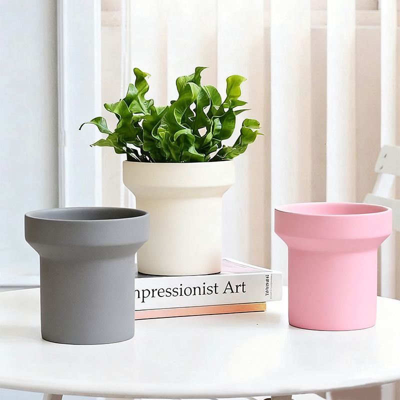 Mini maceta de escritorio delicada maceta de flores doméstica no porosa maceta de flores de plástico moderno