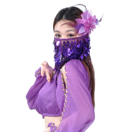 Belly dance veil sequined Indian dance costume accessories belly dance performance props multi-color female phoenix tail piece veil