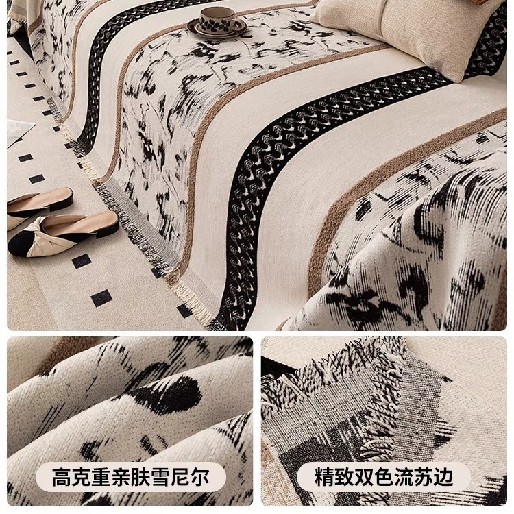 Toalla de sofá de estilo medieval alta sensación de cuatro estaciones general sofá de Chenille sofá cubierta de sofá cojín