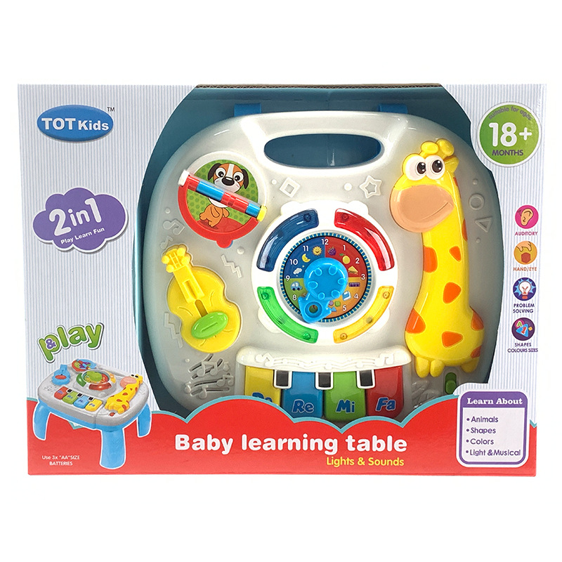 Puzzles de aprendizaje infantil multifuncional iluminación mesa de juego de música mesa de aprendizaje de bebés juguetes de puzzles