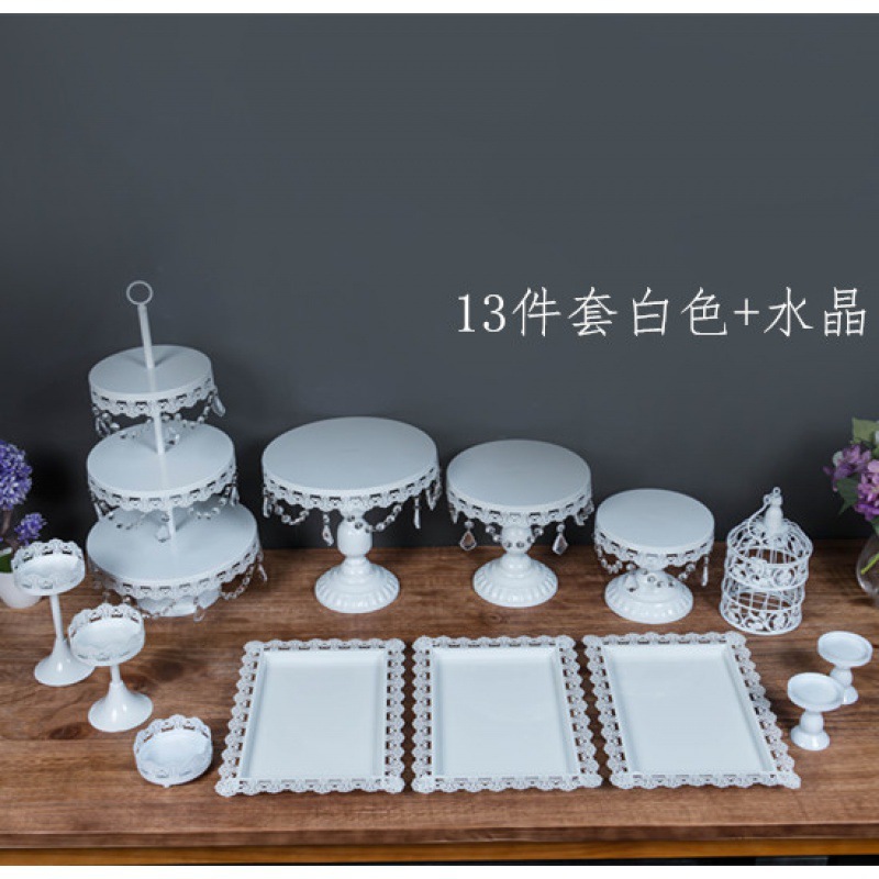 Tabla de postres de boda portapaste combinación set set de hierro forjado europeo 13 piezas set de decoración de bandeja West Point image 20