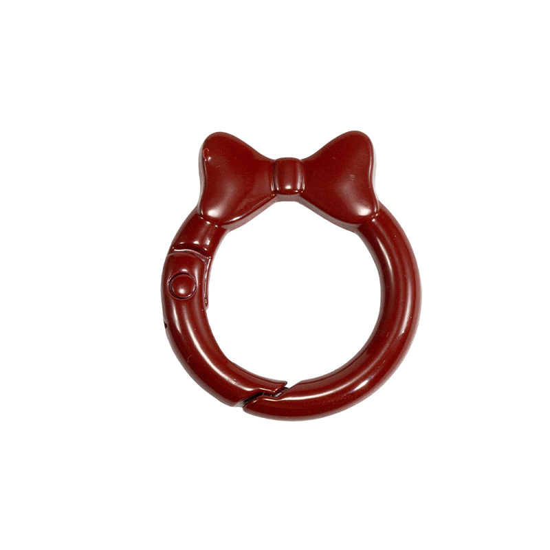 蝶結びカラースプリングバックル蝶ネクタイリング明るいスプリングリングキーホルダーDIY部品合金接続リング