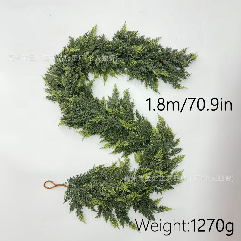 云汇跨境亚马逊 圣诞雪松藤条 柏松门挂楼梯家居装饰软胶仿真绿植|undefined