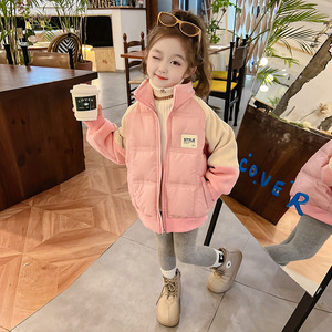 Chaqueta de invierno para niñas 2024 nuevo otoño e invierno chaqueta acolchada de algodón para niñas chaqueta cálida chaqueta acolchada para niñas chaqueta acolchada de invierno