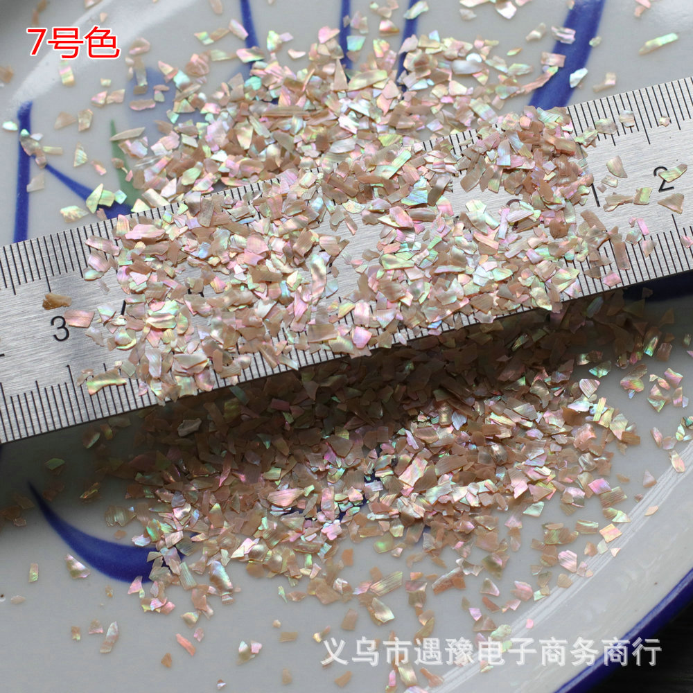 New 1-3mm ultra-thin colorful abalone shellfish fragments nail art irregular shell sequins diy nail jewelry wholesale