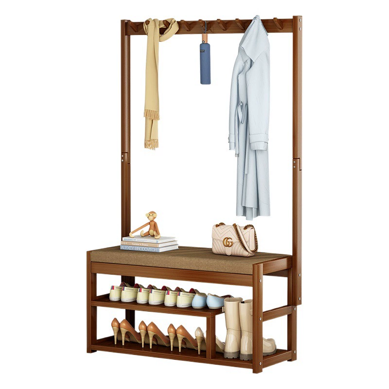 Твердая деревянная Бытовая Дверь Мягкий табурет для обуви Вход Табурет для обуви Сидеть и попробовать Платья Простая стойка для обуви Вход Двойной табурет