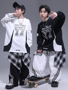 Jazz Dance Clothing Girls Suit Korean Style Crop Top Vest Jazz Sweatpants Kidsren's Fashionable Performance Clothing