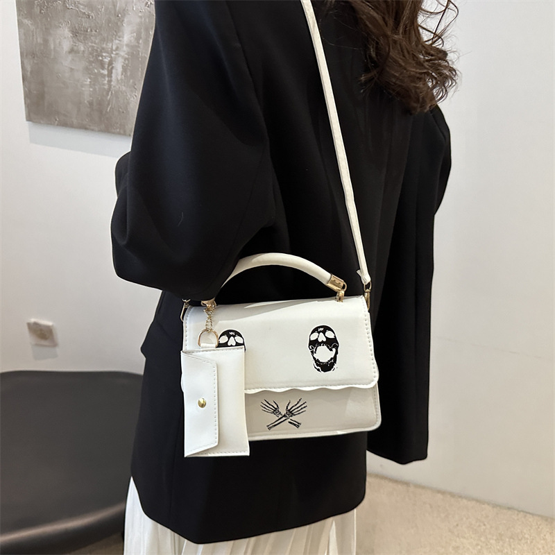 Textura bolso pequeño portátil bolso femenino nuevo bolso de hombro impreso de moda de moda bolso cuadrado pequeño de mensajero de un solo hombro de color de contraste moda