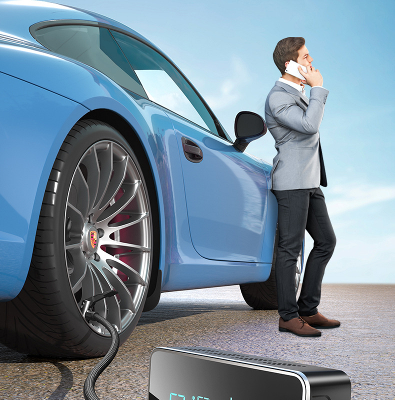 [1715] New Portable Car Air Pump with Digital Display for Inflating Car Tires, Mini Tire Inflator for Cars