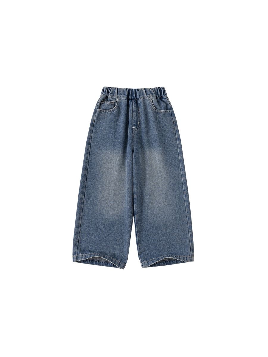Yoobao ropa infantil de otoño pantalones para niños 2025 nuevos pantalones rectos de otoño versátiles pantalones jeans sueltos de niñas pantalones largos image 6