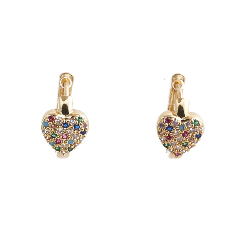 Boucles D&#39;oreilles D&#39;amour Coréennes Avec Zircons Micro Incrustés display picture 12