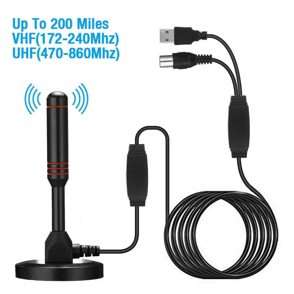 地面波电视天线室内高清数字电视天线亚马逊跨境DVB-T2金属杆DTMB