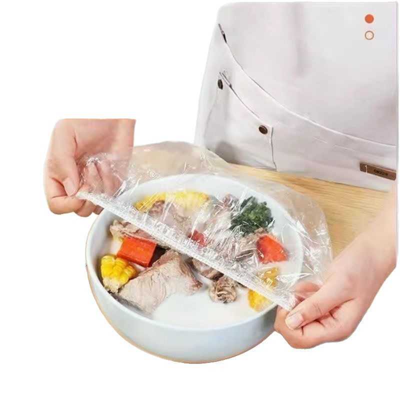 Cubiertas Elásticas de Plástico para Alimentos de Plástico, Desechable y Sellado, para Cocina