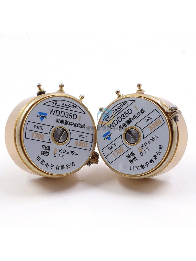 Precision conductive plastic potentiometer WDDD35D-1K2K5K10K0.5%long shaft 33mm angle displacement sensor