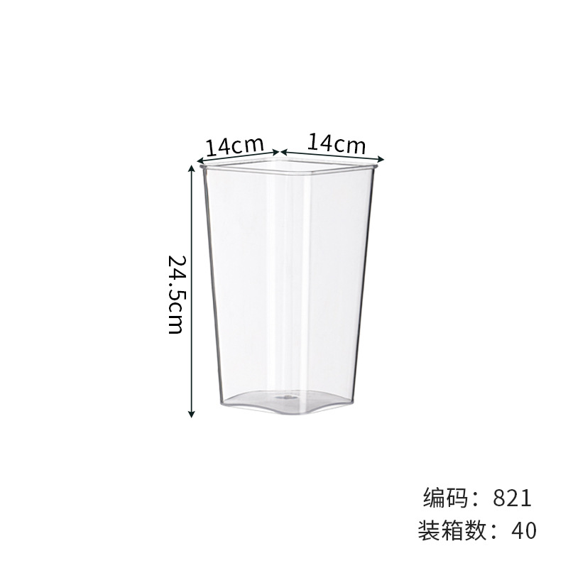 Jarrón de flores de plástico de sensación medieval de alta gama - Múltiples tamaños, alta transparencia, cubo despertador de flores, a prueba de caídas, imitación de vidrio, cubo para floristería/flores frescas