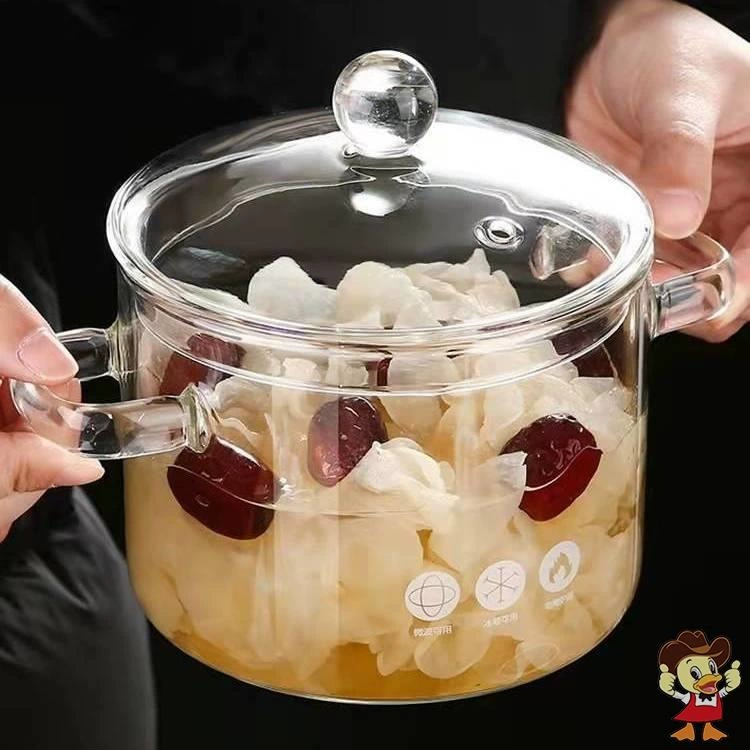 Стеклянный суповой горшок с двумя ручками, стеклянная кастрюля, глиняная печь для тушения, кастрюля для лапши