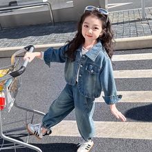 女童炸街牛仔套装春秋2025新款儿童洋气时髦春装网红宝宝春季衣服
