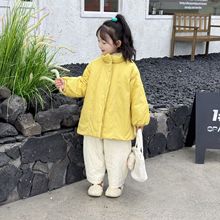 女童加绒加厚中长款棉衣棉服2024冬季女宝宝保暖防风外套风衣棉暖