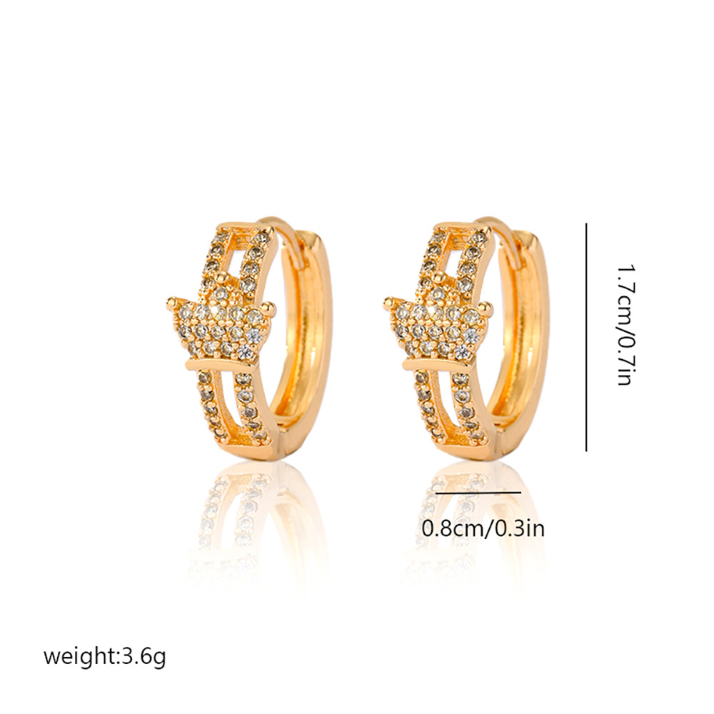 8g Weight Copper Ear Needle Material Zircon Inlay Material Earrings Classification 1 Pair Quantity Daily Occasion Copper Material Heart Shape, Crown, Rhombus Pattern Women's Gender Inlay Design Casual, Simple Style Style 1 Pair Casual Simple Style Heart Shape Crown Rhombus Inlay Copper Zircon Earrings 26