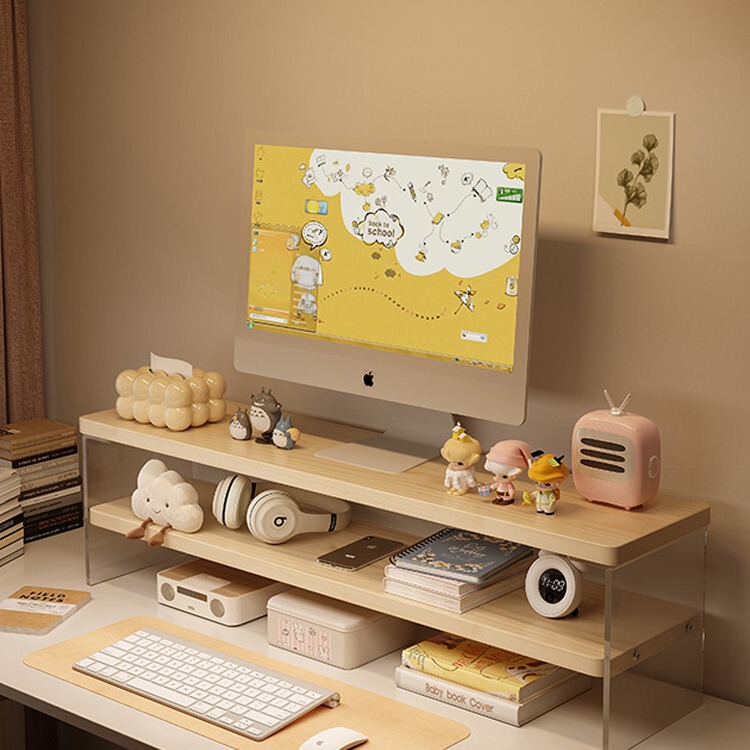 Desktop Computer Elevated Rack Display Acrylic Desktop Storage Rack Laptop Stand Office Desk Storage Artifact