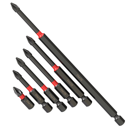 Impact head tungsten carbide cross handle electric screwdriver hex shank strong magnetic electric screwdriver bit driver bit