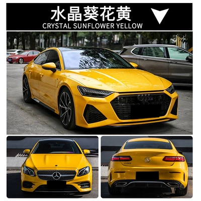 Car Color Change Film in Colors Such as Rose Red, Rose Pink, Corn Yellow, Battleship Gray, Coral Orange, Oolong Milk Tea Pink, Self-Healing for Car Body (Auto Color Change Film) - crystal-sunflower-yellow-pvc-paper-low-152165m