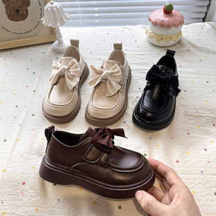 Children's Shoes, Kidsren's Princess Shoes, Girls' Leather Shoes, 2025 New Baby Shoes, Autum Kidsren's Bow Shoes