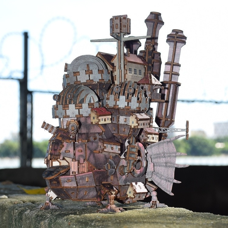 Studio Ghibli Howl's Moving Castle 3D Wooden Puzzle Kit ki-gu-mi