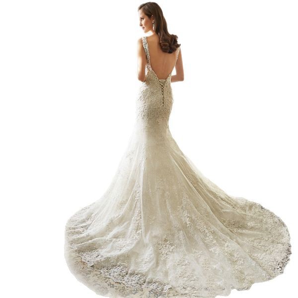 New Product 2025 New Luxury Lace One-Shoulder Backless Slim Fishtail Slim Tail Bridal Wedding Dress
