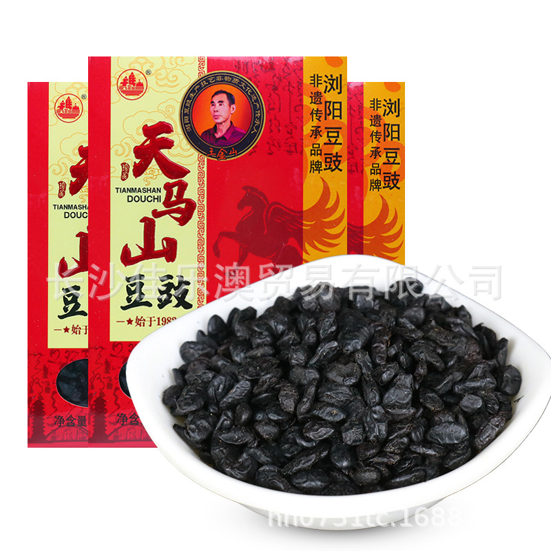 天马山浏阳豆豉干湖南特产原味自制豆食农家厨房蒸鱼小黑豆鼓350g