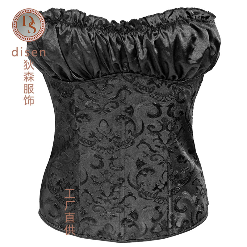 Europeos y estadounidenses corset de encaje abdominal sexy jacquard vintage corte vestimenta de cuerpo