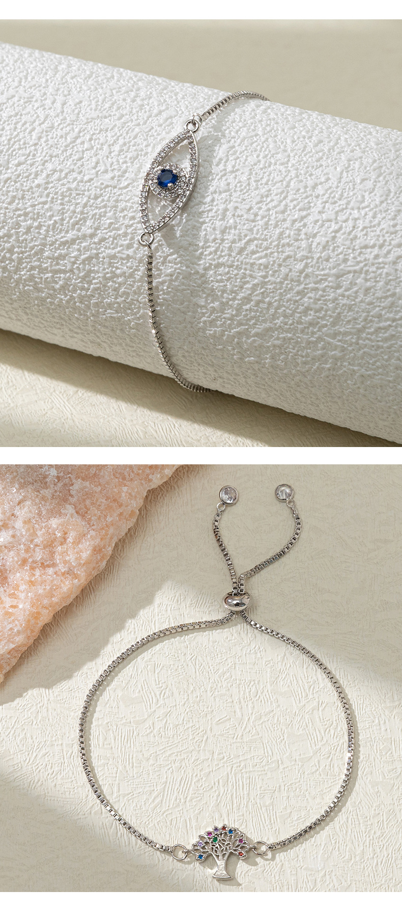 Fashion Eye Copper Inlay Zircon Bracelets 1 Piece