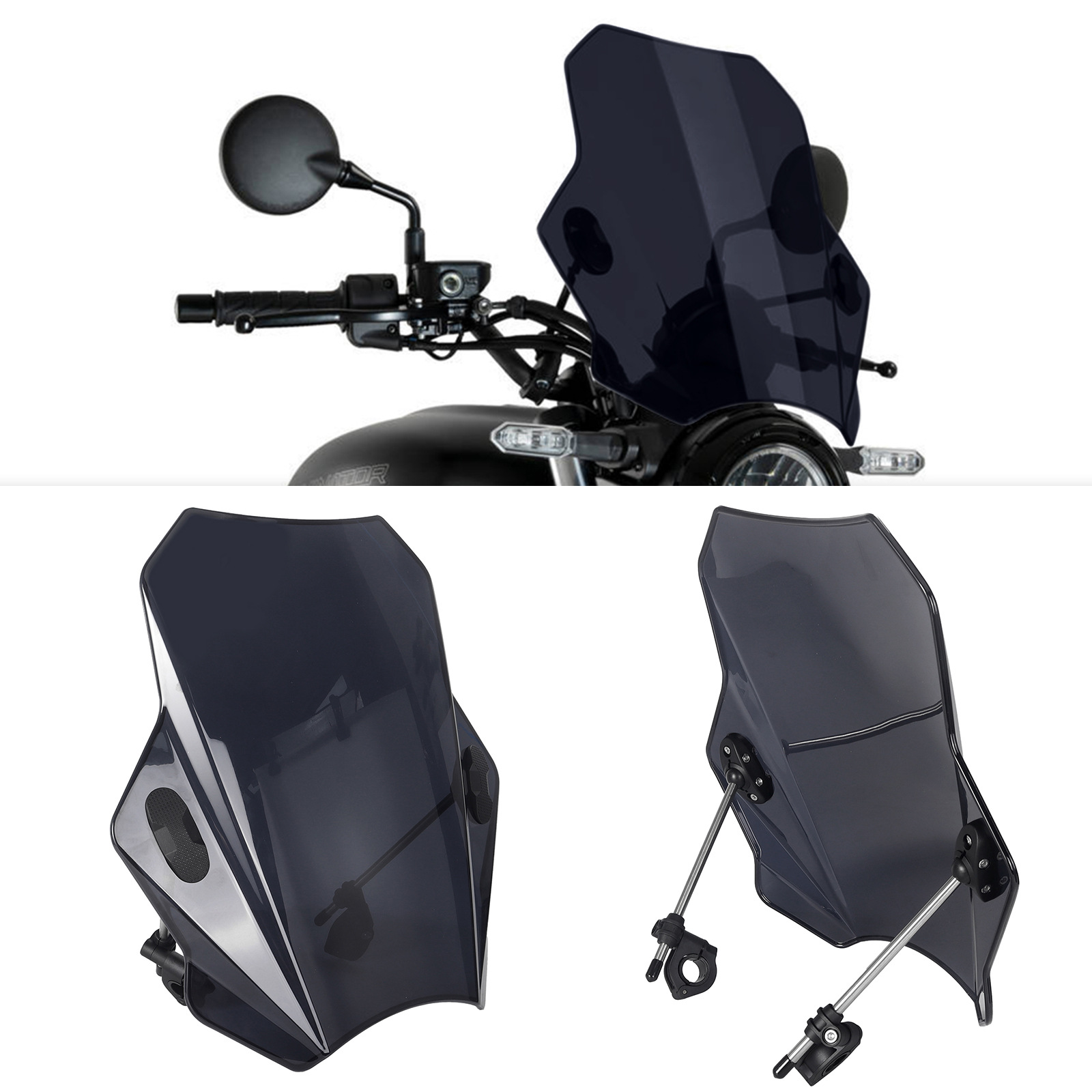 Suitable for Motorcycles, Universal Windshield, Rain Protection, Full Range of Street Bikes, Windshield Modification Bracket