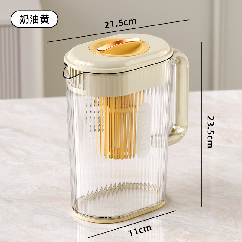 Refrigeradores domésticos de ollas de agua fría resistentes a altas temperaturas de lujo ligero tazas de agua fría de gran capacidad cubos de bebidas de verano tazas de té de frutas