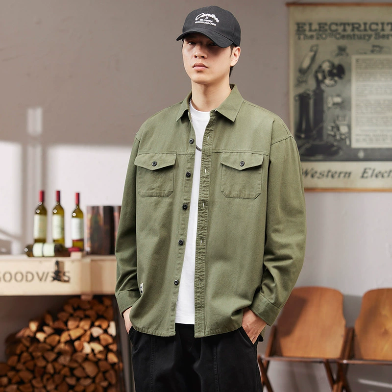 Трансграничная внешняя торговля сюртук рубашка куртка мужская весна и осень 2024 новый американский прилив марки хлопчатобумажная куртка для мальчиков